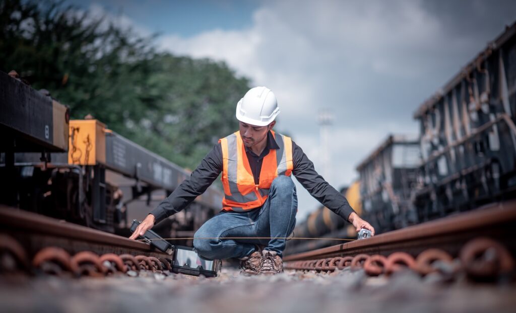 A railworker like those employed in some of the highest paying jobs in Herzog transportation.
